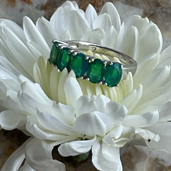 Genuine Ethiopian OPAL STERLING Silver Ring SIZE 6.5 - Picture 4 of 12